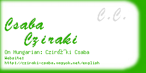 csaba cziraki business card